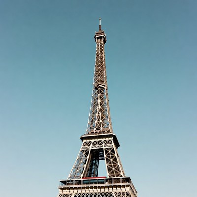 Eiffel Tower against blue sky