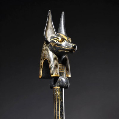 Anubis Statue on Black Background