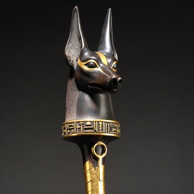 Anubis Scepter Head Statue