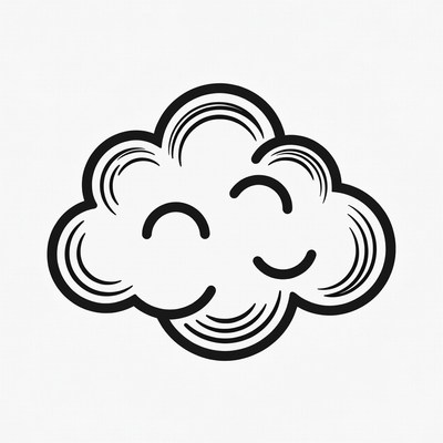 Winking Cloud Cartoon Illustration