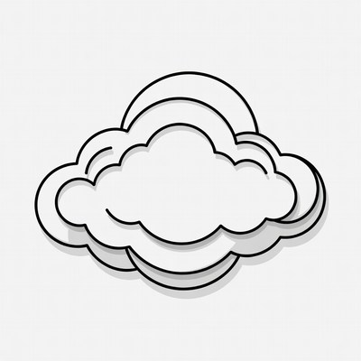 Fluffy Cloud Outline Illustration