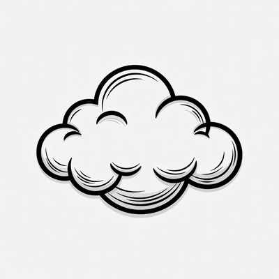 Fluffy Cloud Sketch Illustration