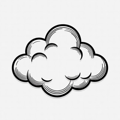 Fluffy Cloud Clipart Illustration