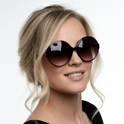 Blonde woman wearing oversized sunglasses