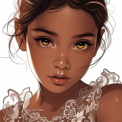 Beautiful young woman with yellow eyes