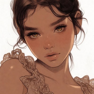 Beautiful Asian girl close-up portrait