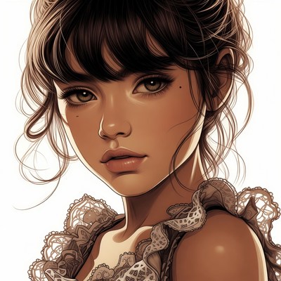 Beautiful Asian woman close-up portrait