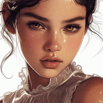 Beautiful woman close-up portrait