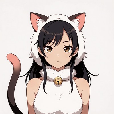Anime girl wearing cat ears