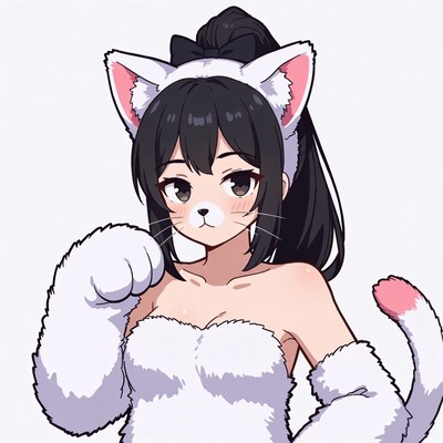 Anime girl in cat costume