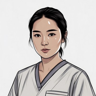 Asian woman in nurse uniform illustration