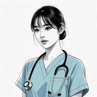 Asian nurse with stethoscope