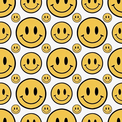Yellow Smiley Faces Pattern