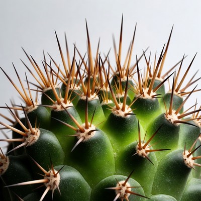 Spiny green barrel cactus