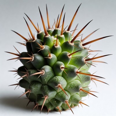 Spiny Green Cactus with Orange Spines