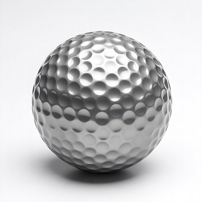 Silver Golf Ball Isolated