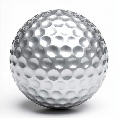 Silver Golf Ball Closeup