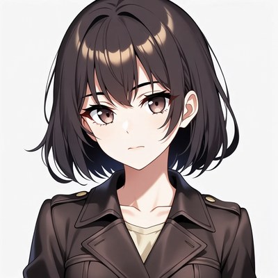 Anime girl in military jacket