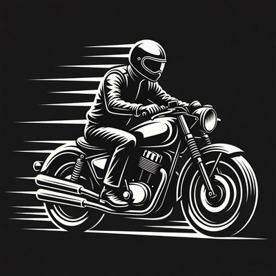 Man riding motorcycle silhouette