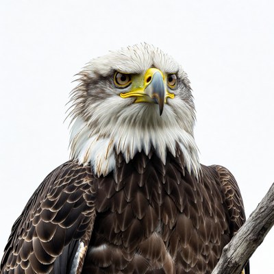 Bald eagle perched on branch