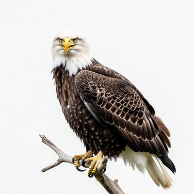 Bald eagle perched on branch