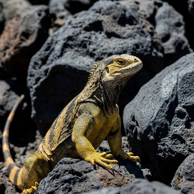 Galapagos Land Iguana on Rocks