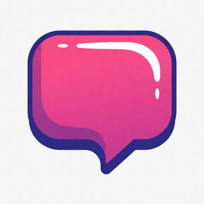 Pink Speech Bubble Icon