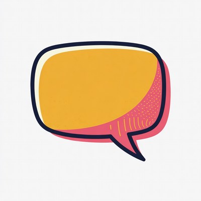 Yellow empty speech bubble illustration