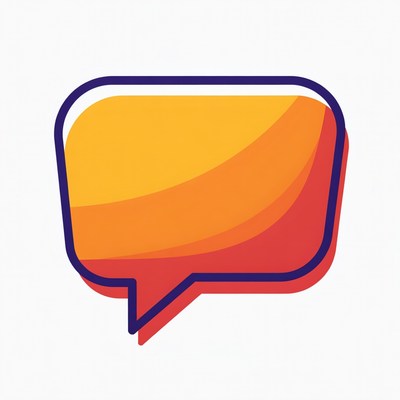 Yellow speech bubble illustration