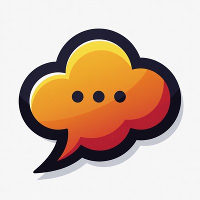 Orange speech bubble illustration