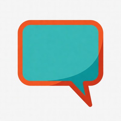 Empty teal speech bubble illustration