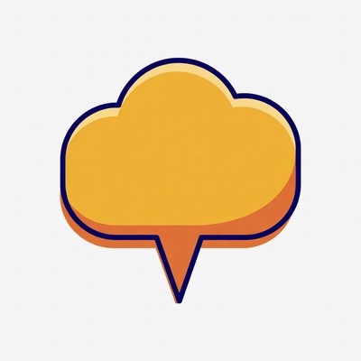 Yellow speech bubble illustration