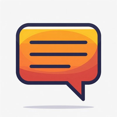 Orange speech bubble icon