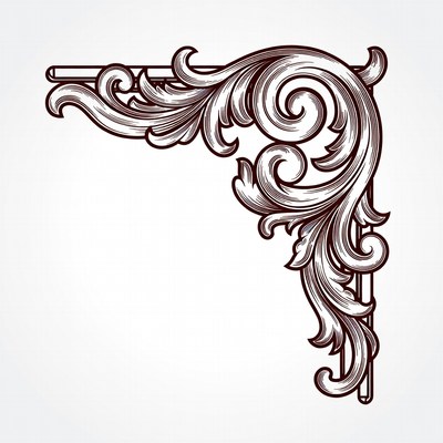 Ornate Floral Vector Corner Design