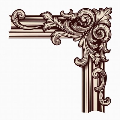 Ornate Victorian Corner Border Illustration