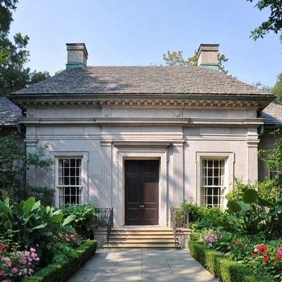 Elegant Georgian Mansion with Garden Path