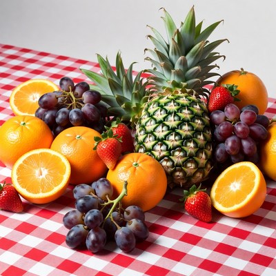 Pineapple with Oranges Grapes Strawberries