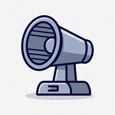 Megaphone on Stand Illustration