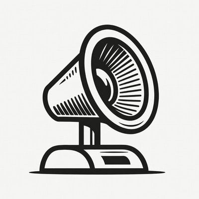 Megaphone on Stand Illustration