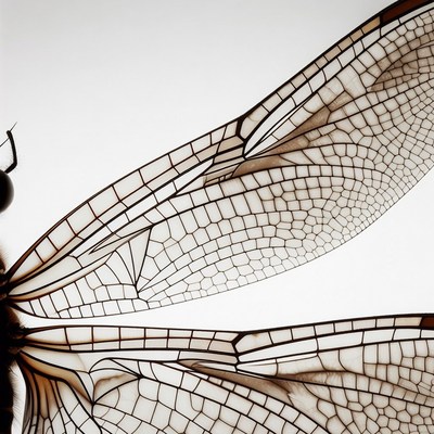 Dragonfly with spread wings