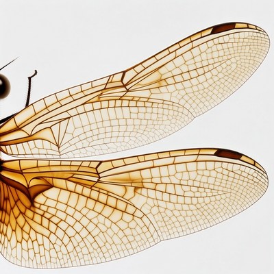 Dragonfly with spread wings