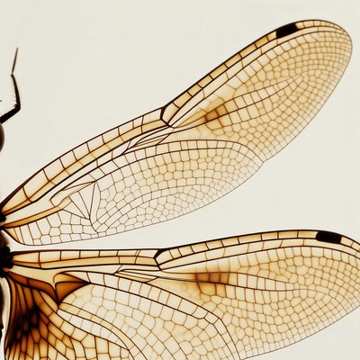 Dragonfly with translucent wings