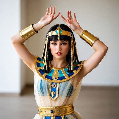 Woman in Egyptian Cleopatra Cosplay