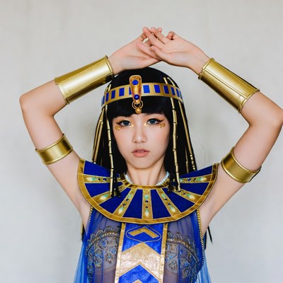 Asian woman in Cleopatra cosplay