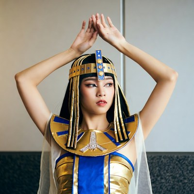 Asian woman in Cleopatra costume