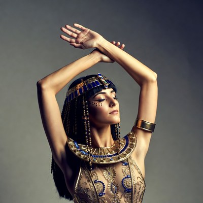 Egyptian woman in golden costume