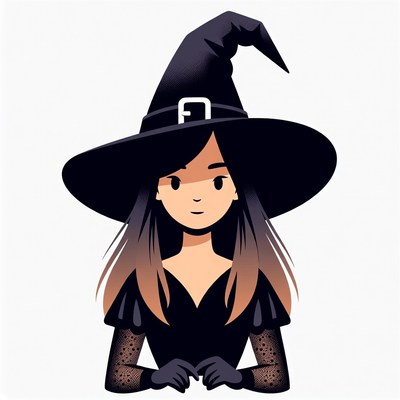 Anime girl wearing witch hat