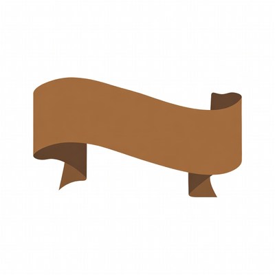 Brown Curled Ribbon Banner