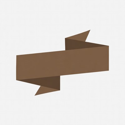 Brown Ribbon Banner Isolated