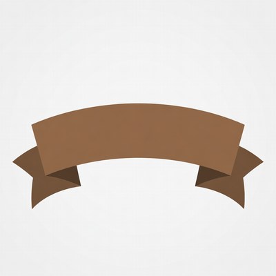 Brown Curved Ribbon Banner